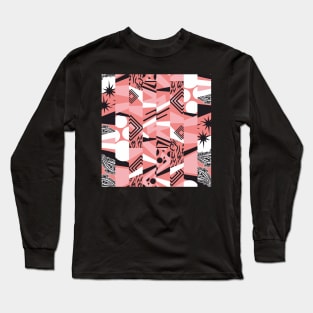 Chaotic abstract pattern, monochrome paisley Long Sleeve T-Shirt